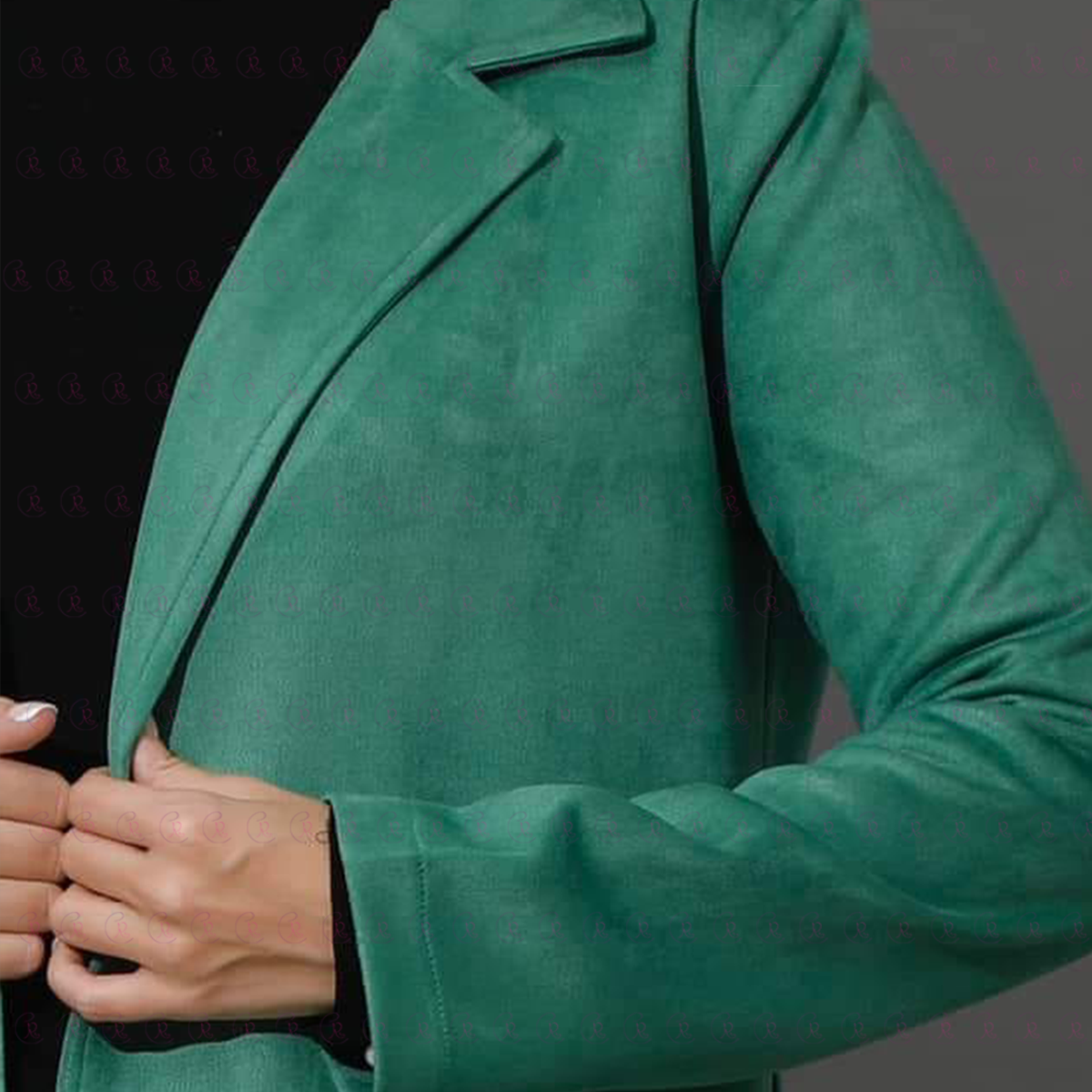 Open Front Knee Cardigan - Suede Tropical Green