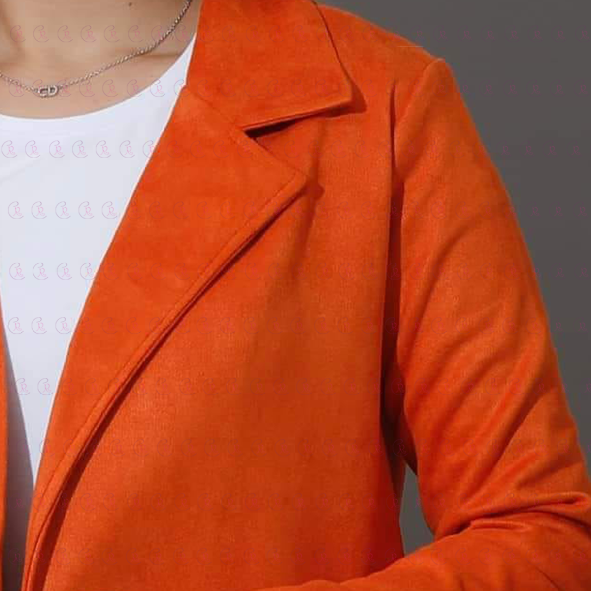 Open Front Knee Cardigan - Suede Orange