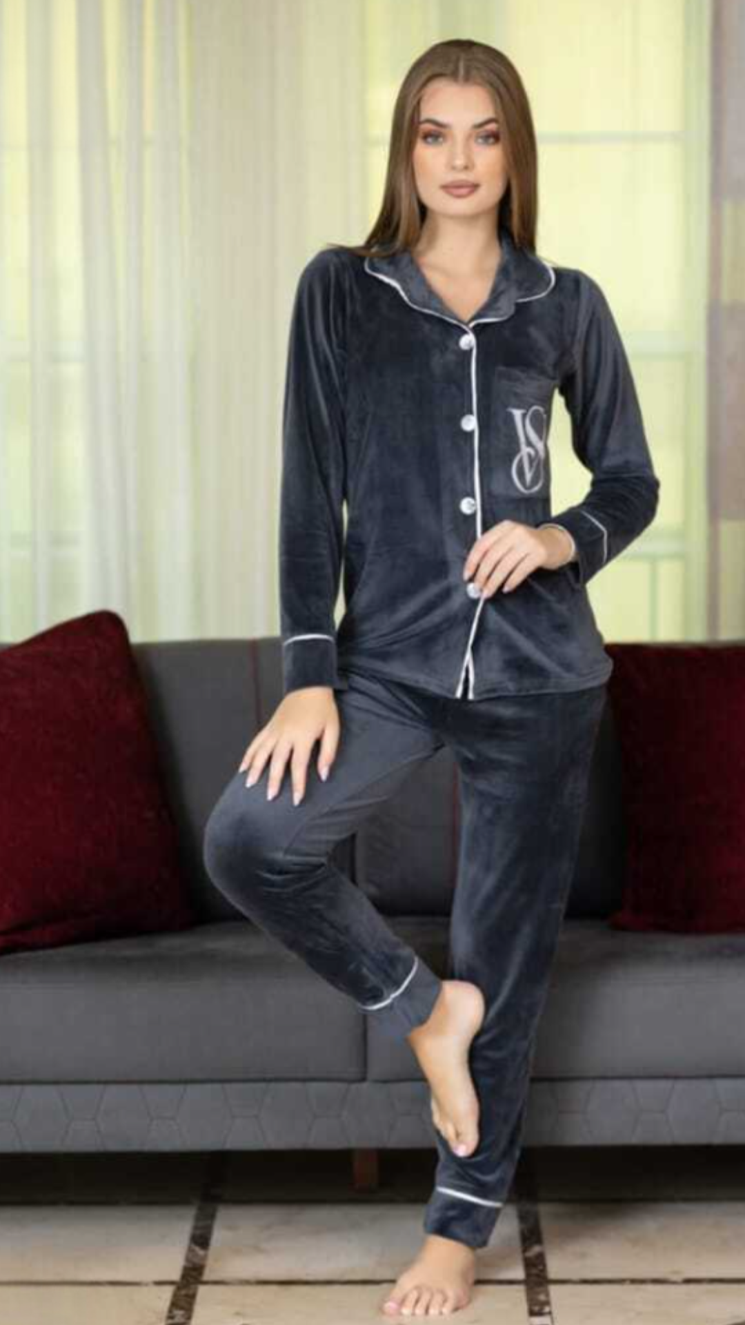 Home Wear - Velvet Set 2 Pieces - VS FLowrey cooler