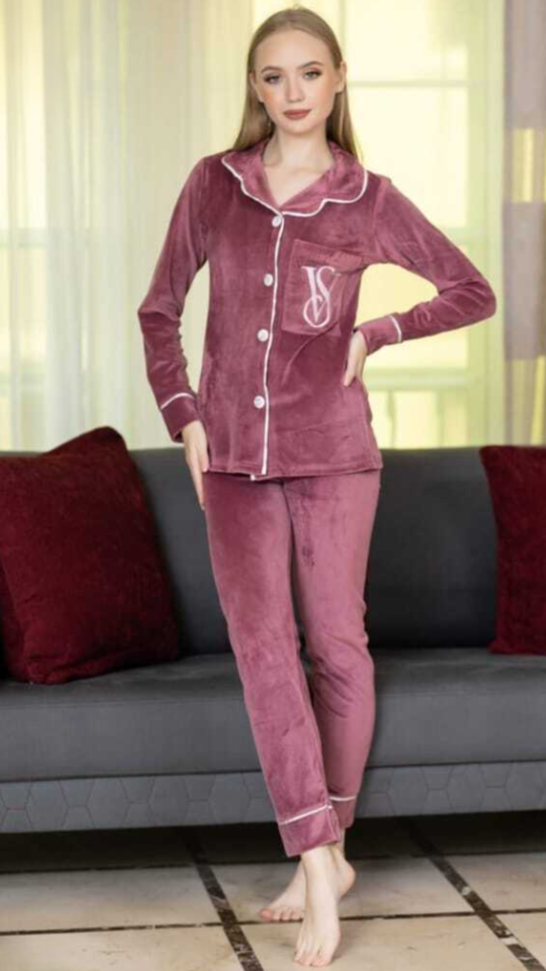 Home Wear - Velvet Set 2 Pieces - VS FLowrey cooler