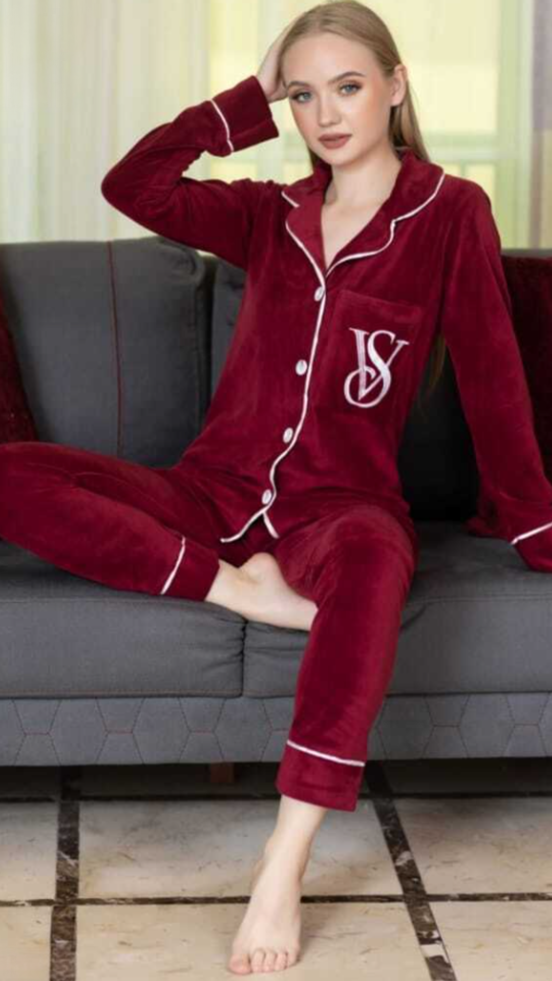 Home Wear - Velvet Set 2 Pieces - VS FLowrey cooler