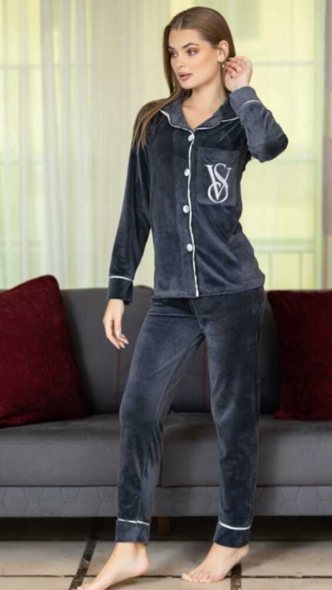 Home Wear - Velvet Set 2 Pieces - VS FLowrey cooler