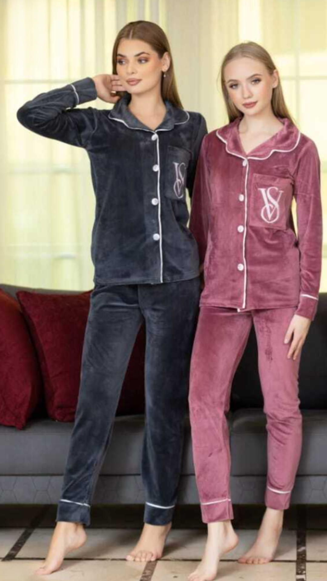 Home Wear - Velvet Set 2 Pieces - VS FLowrey cooler