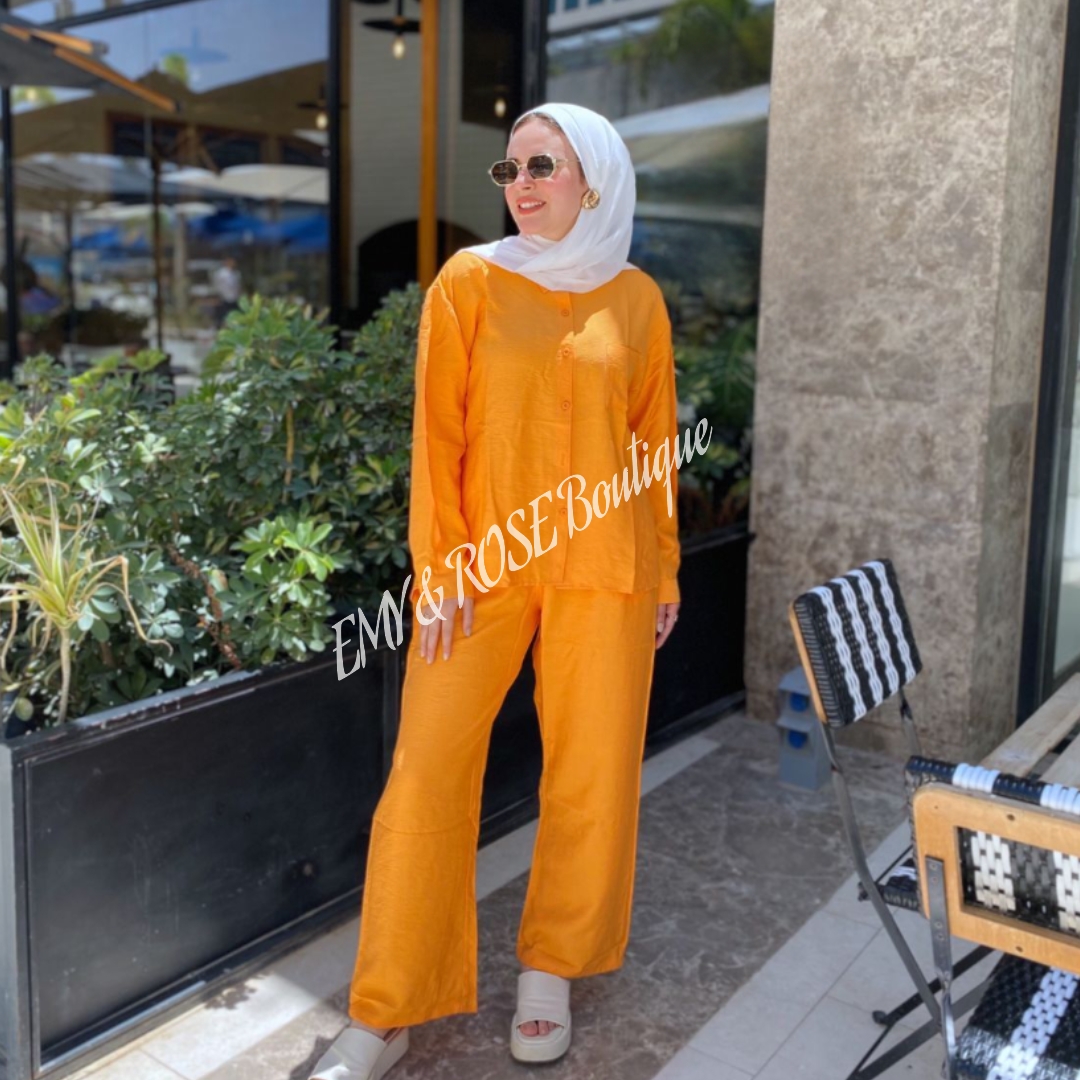 Co-ord Linen Set Shirt and Trouser - EMY & ROSE Boutique