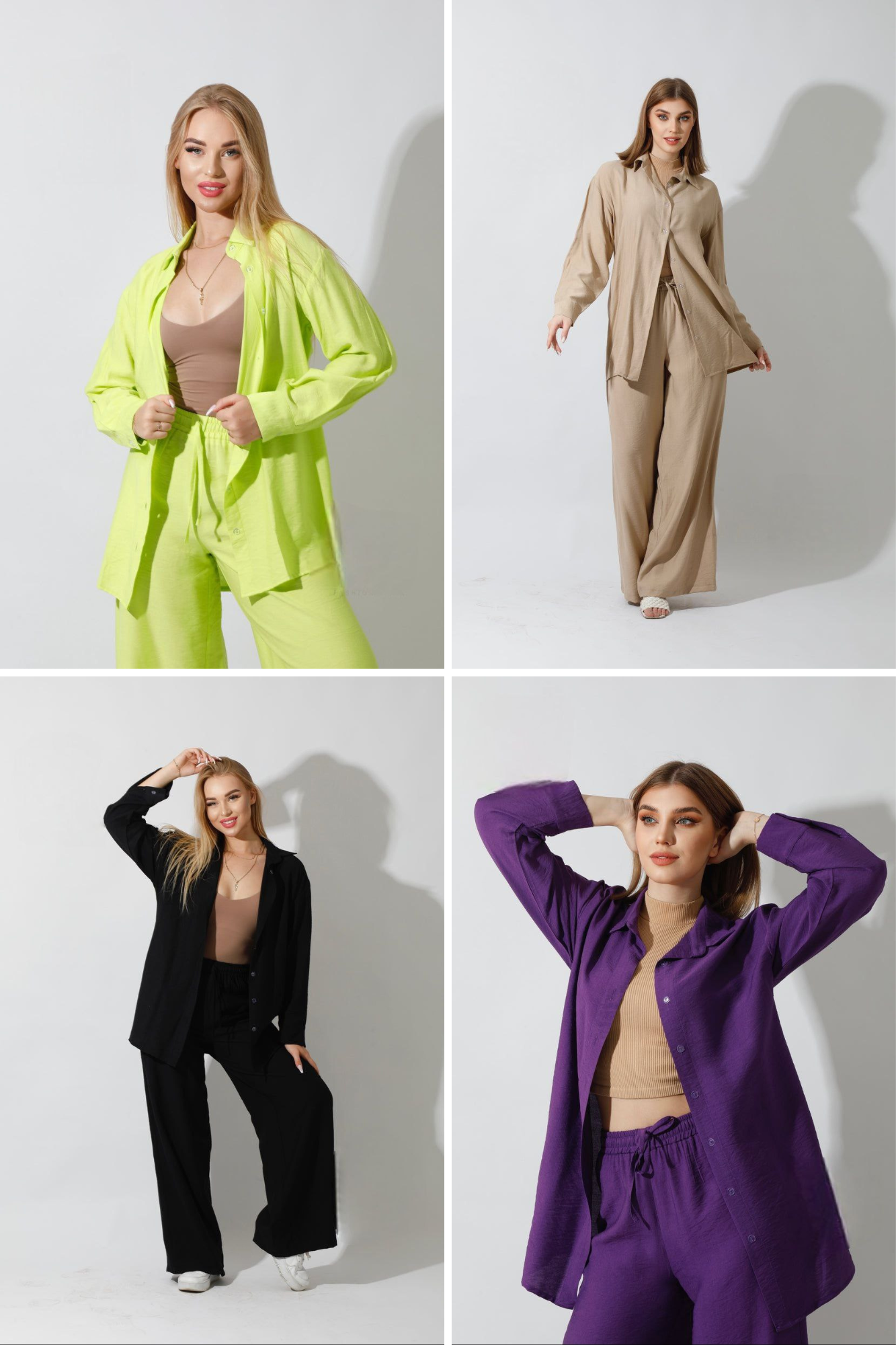 Spanish Linen - Relaxed Fit Lime Green Set Shirt + Pants