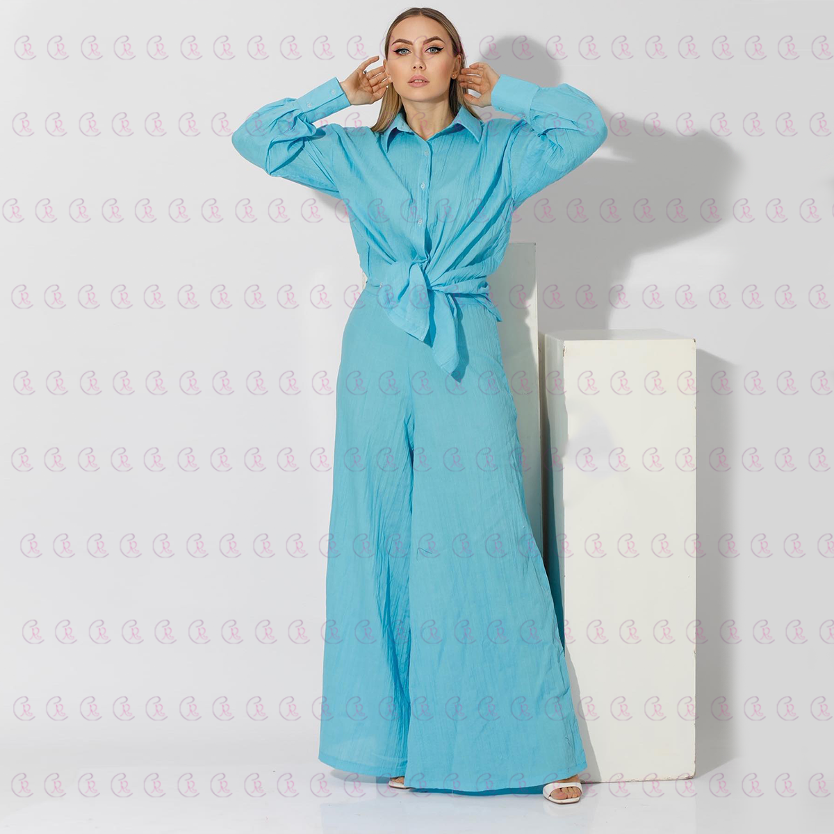 Two-Piece Shirt and Trouser Ensemble - EMY & ROSE Boutique