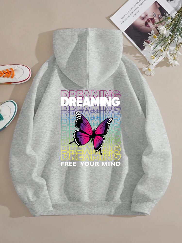 OZ Printed Batterfly Hoodie - EMY & ROSE Boutique