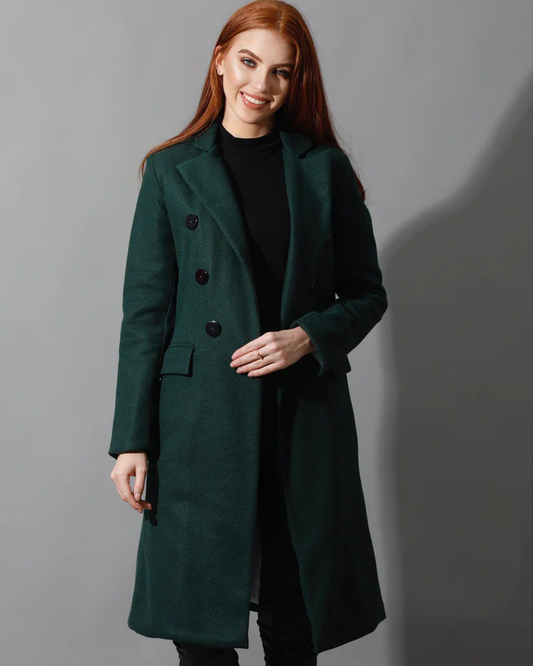 Open Front Coat - Forest Green