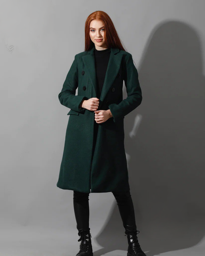 Open Front Coat - Forest Green
