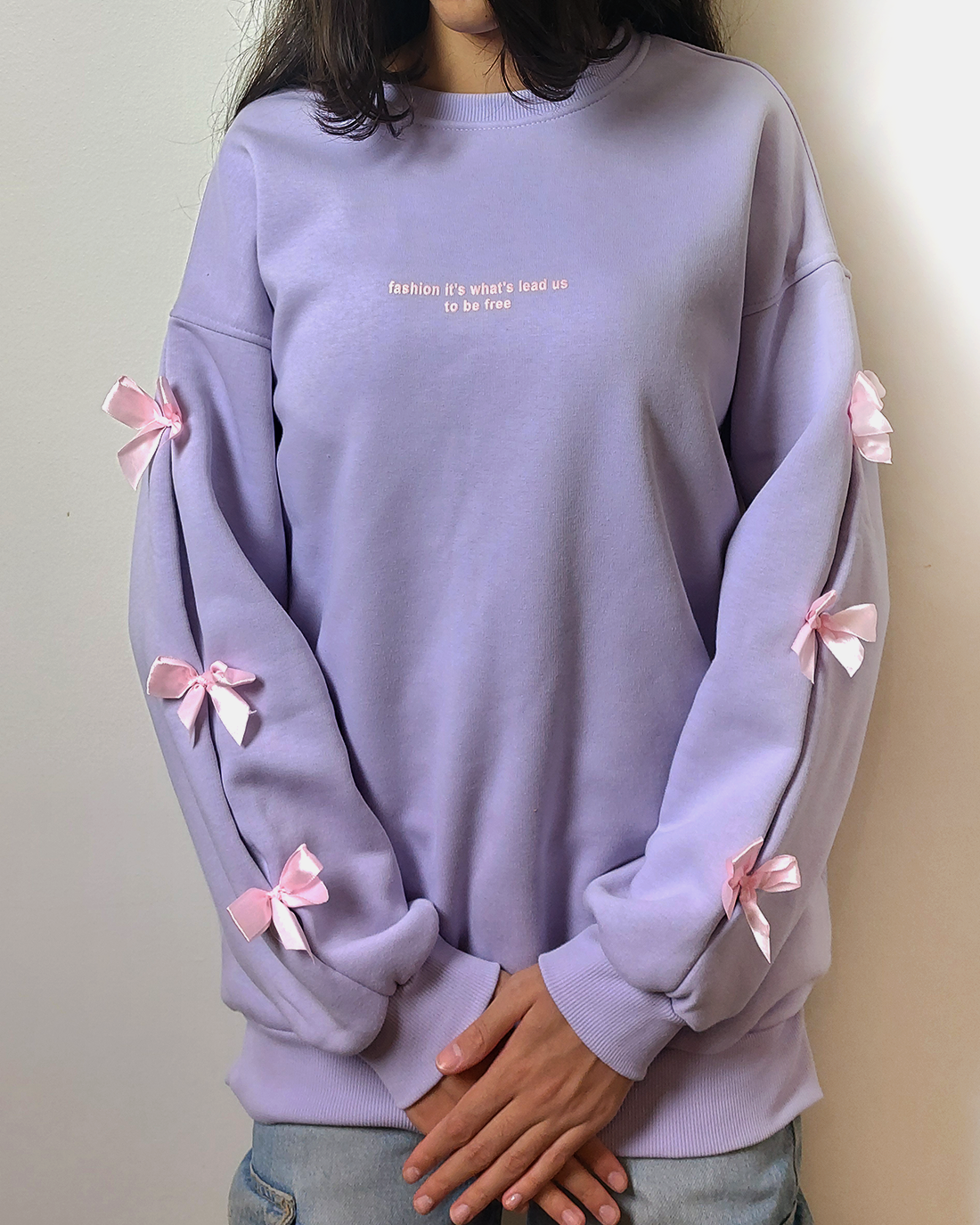 cotton - Oversized - Long sleeves - Satin Ribbons