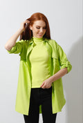 Linen Women's Blouse with Long Sleeves and Two Pockets - EMY & ROSE Boutique