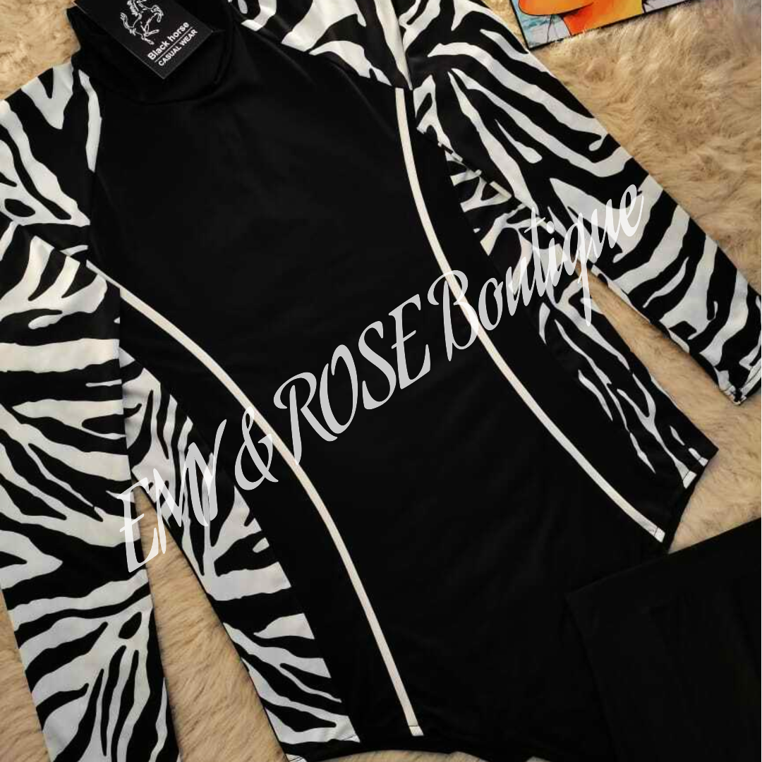 Zebra Noir Burkini - EMY & ROSE Boutique