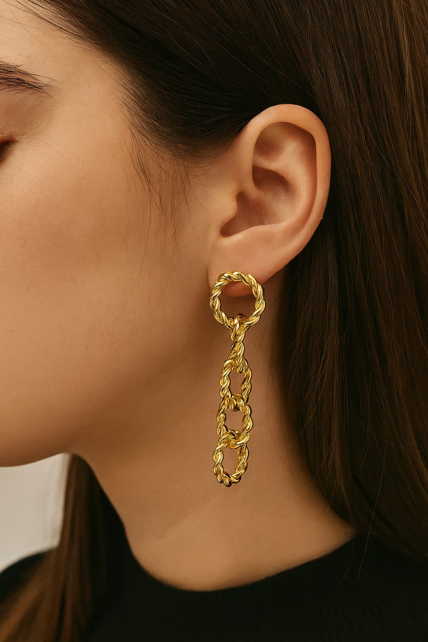 Gilded Chain Statement Earrings