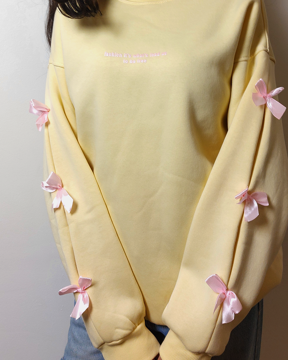 cotton - Oversized - Long sleeves - Satin Ribbons