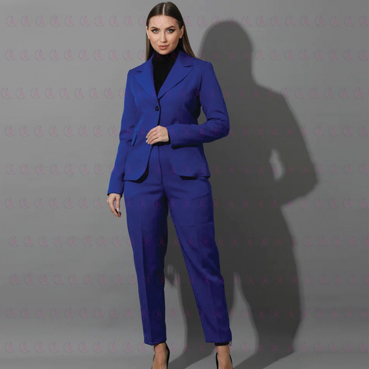 Women Slim Fit Formal Pant Suit Single Breasted - EMY & ROSE Boutique