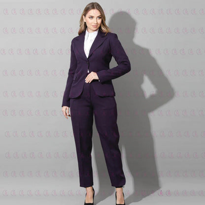 Women Slim Fit Formal Pant Suit Single Breasted - EMY & ROSE Boutique