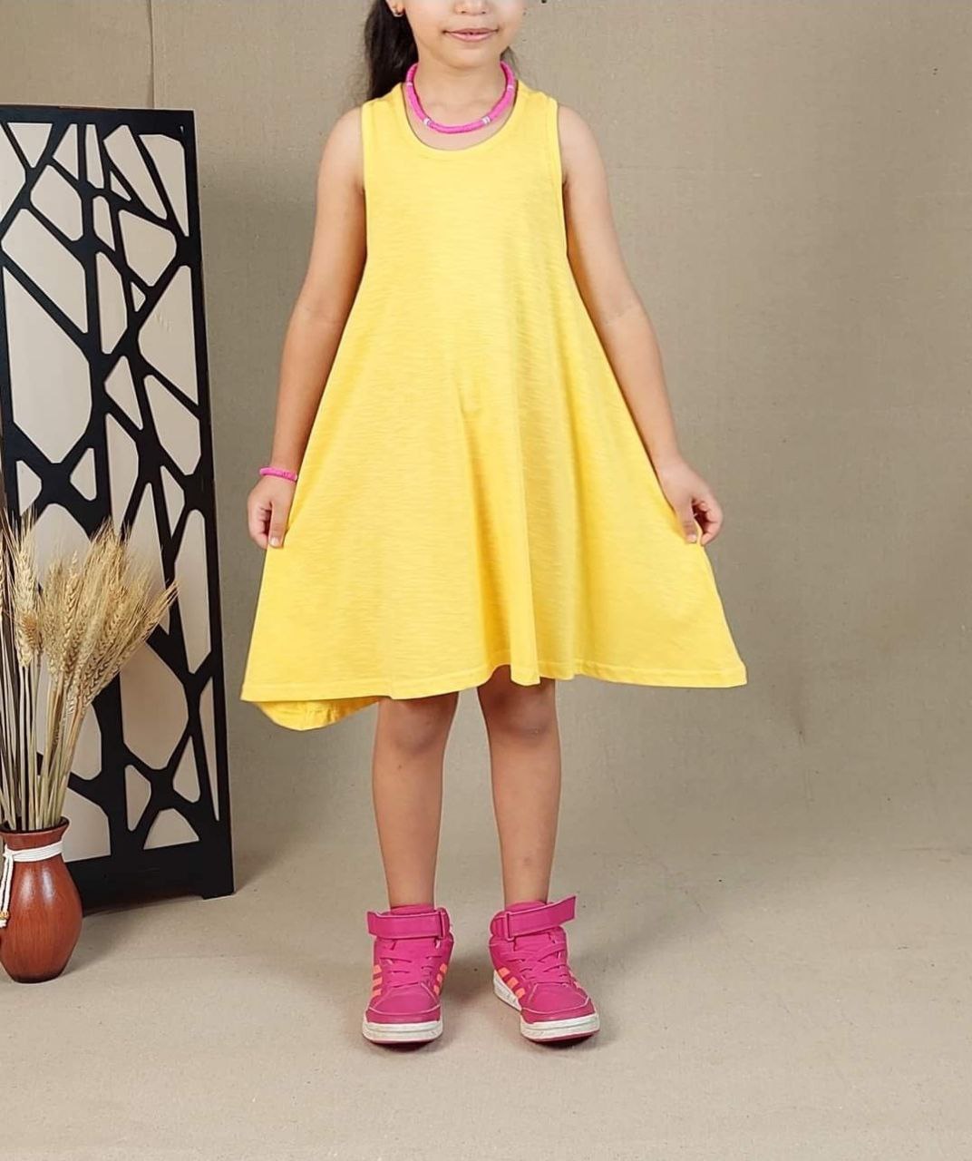 Girls Solid Cross Back Dress Sleeveless - EMY & ROSE Boutique