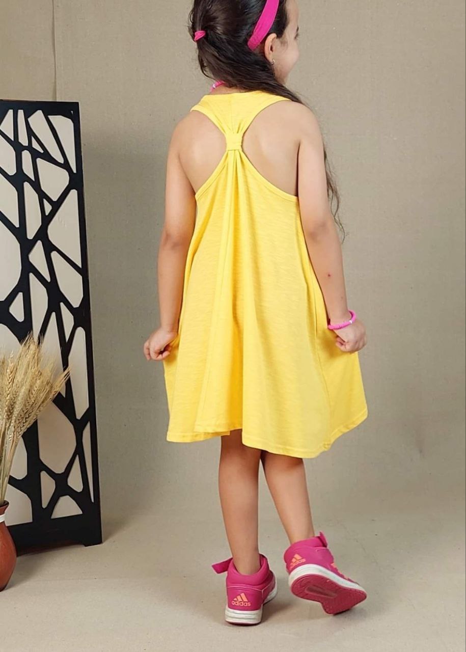 Girls Solid Cross Back Dress Sleeveless - EMY & ROSE Boutique