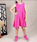 Girls Solid Cross Back Dress Sleeveless - EMY & ROSE Boutique