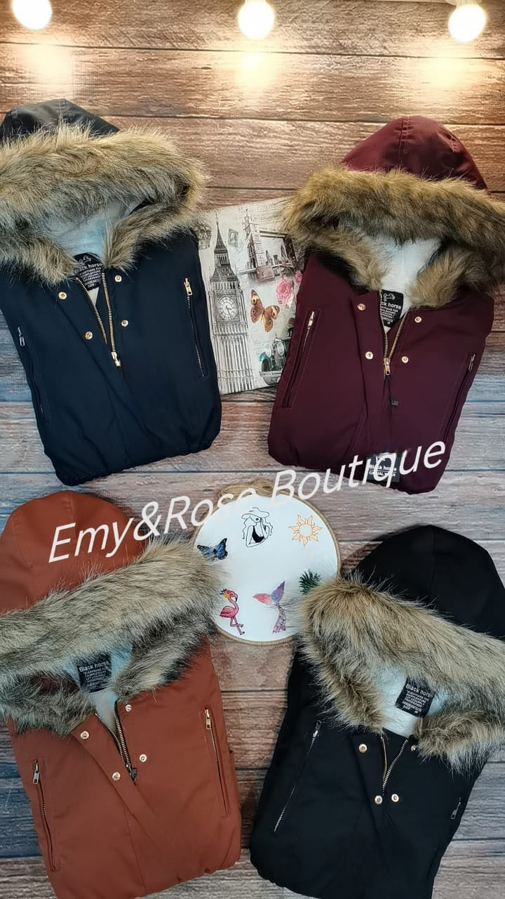 Gabardine Jacket Line with Fur