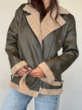 Vintage Rebel Leather Jacket | Faux Fur Trim & Quilted Lining