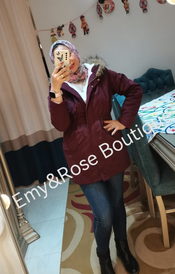 Gabardine Jacket Line with Fur