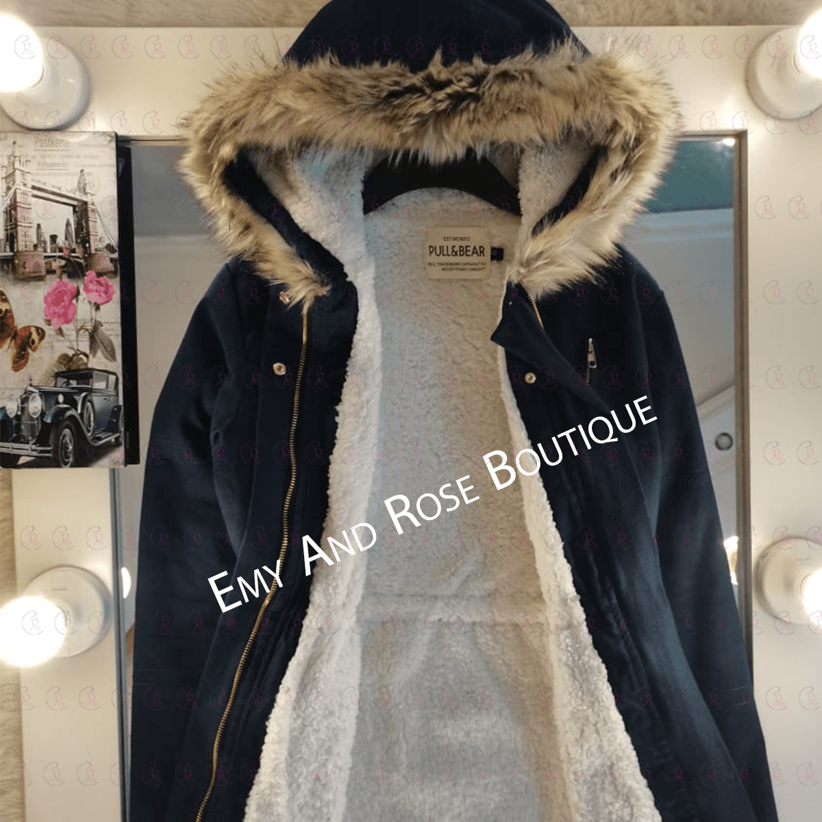 Gabardine Jacket Line with Fur - EMY & ROSE Boutique 