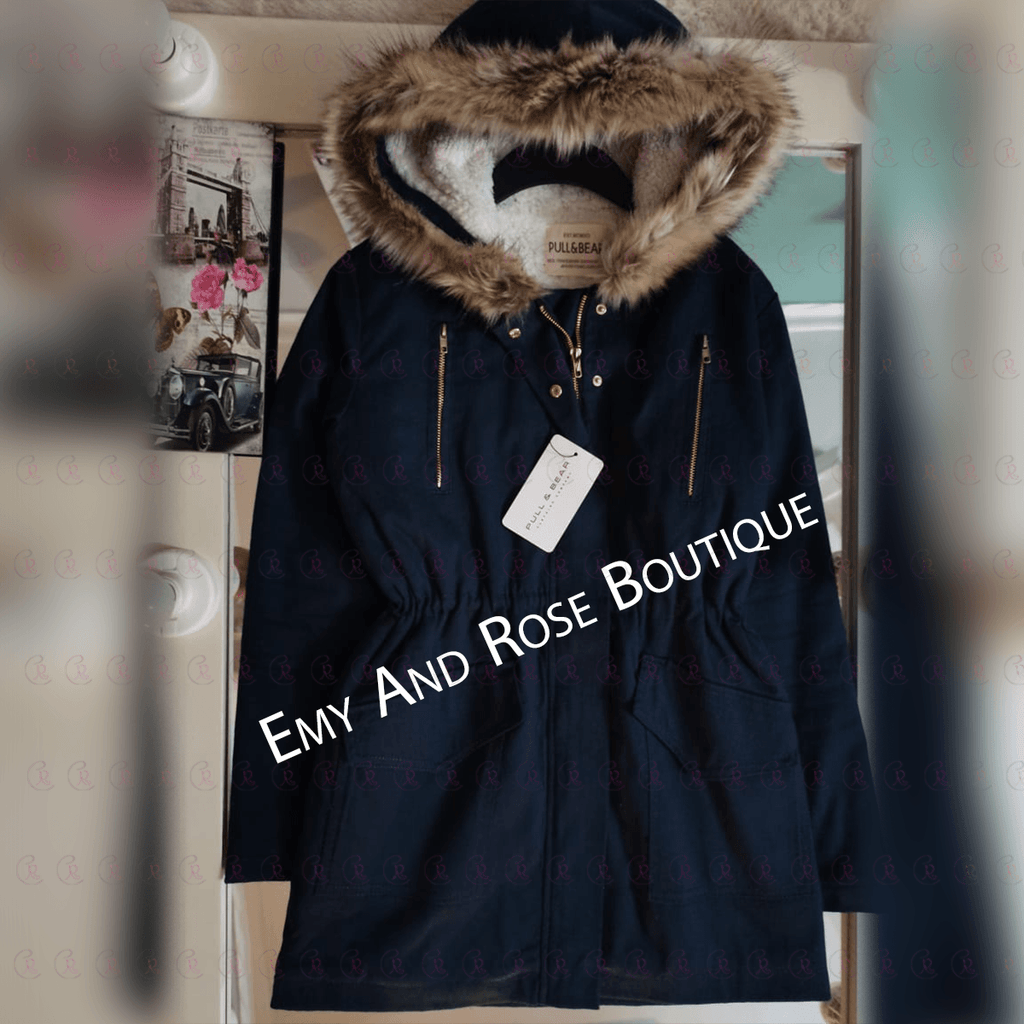 Gabardine Jacket Line with Fur - EMY & ROSE Boutique 