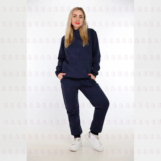 Navy - Hoodie Cotton Tracksuit Heavy Milton - Padded - EMY & ROSE Boutique 