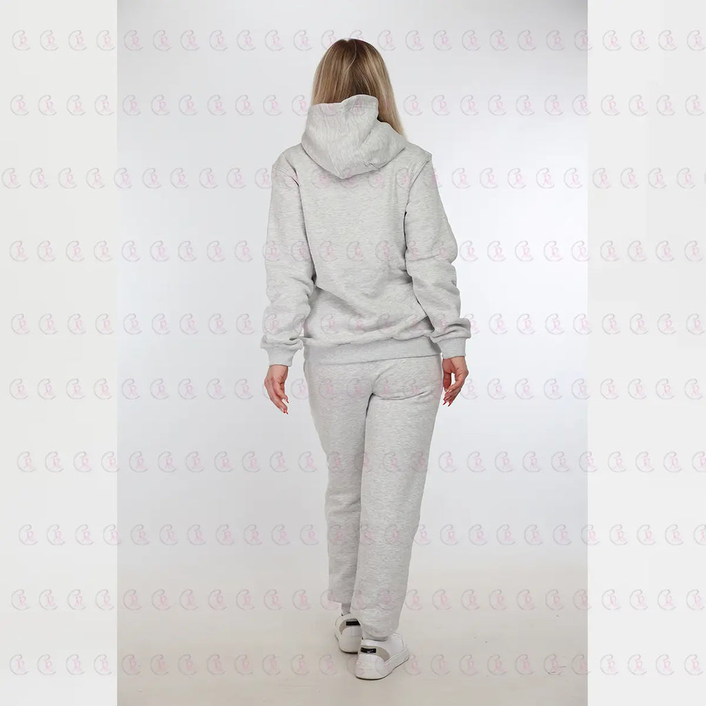 Light Gray 100% Cotton Tracksuit - EMY & ROSE Boutique 