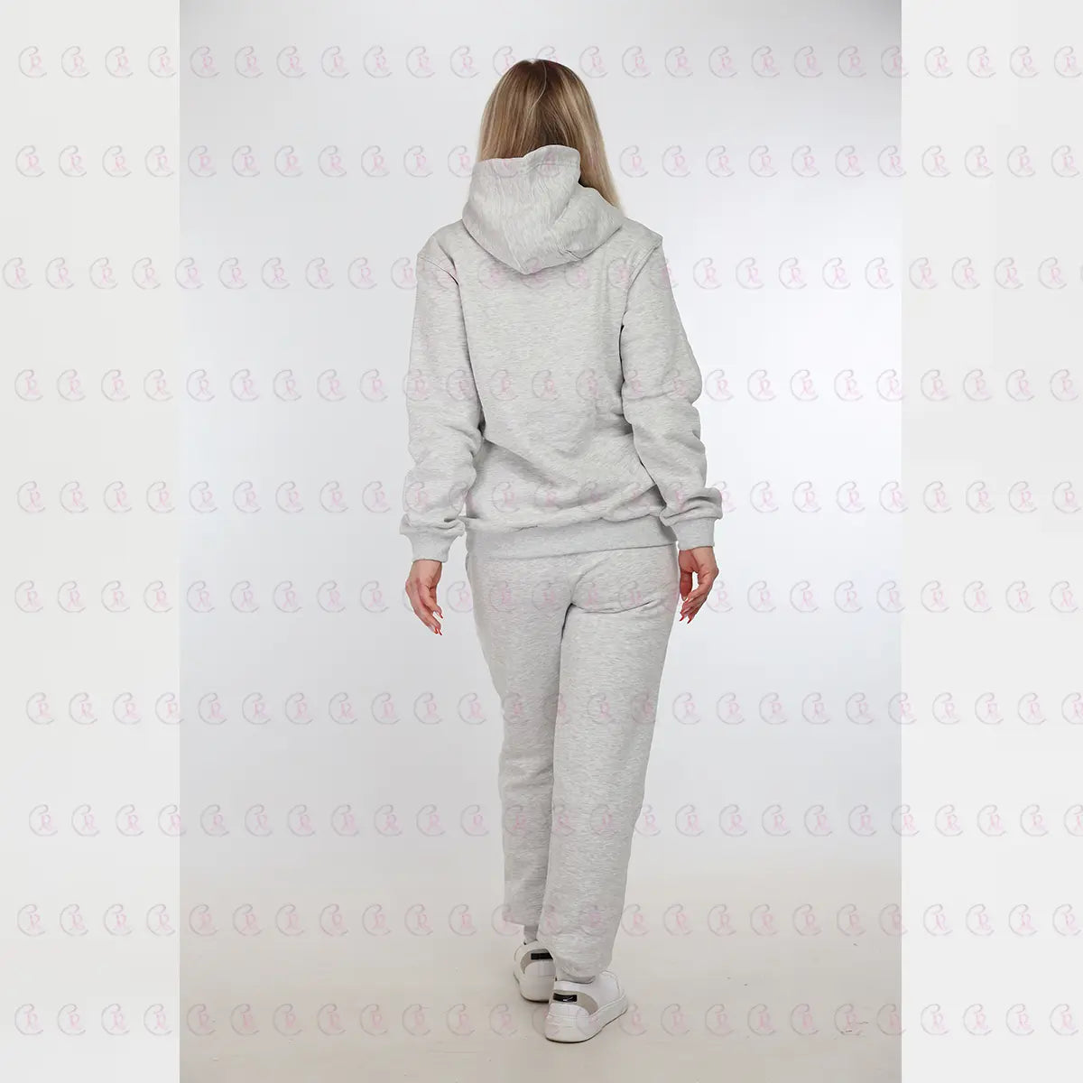 Light Gray 100% Cotton Tracksuit - EMY & ROSE Boutique 