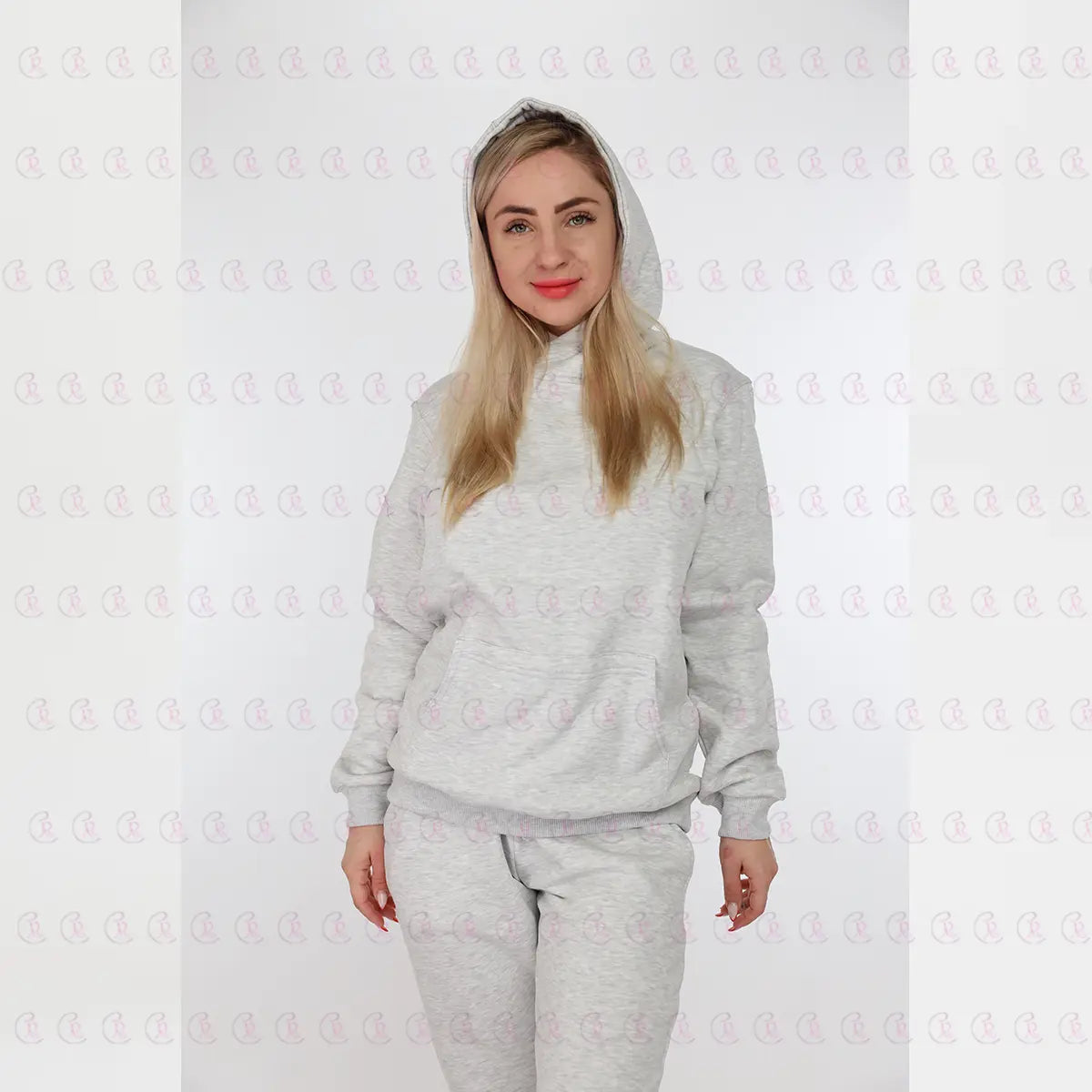 Light Gray 100% Cotton Tracksuit - EMY & ROSE Boutique 