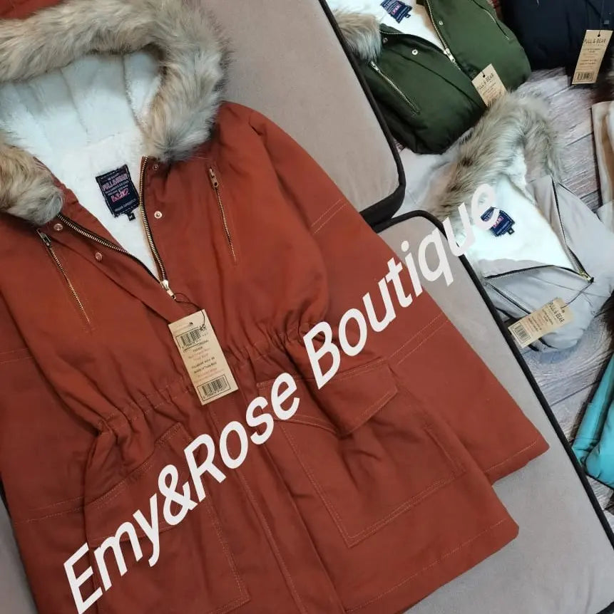 Gabardine Jacket Line with Fur - EMY & ROSE Boutique 