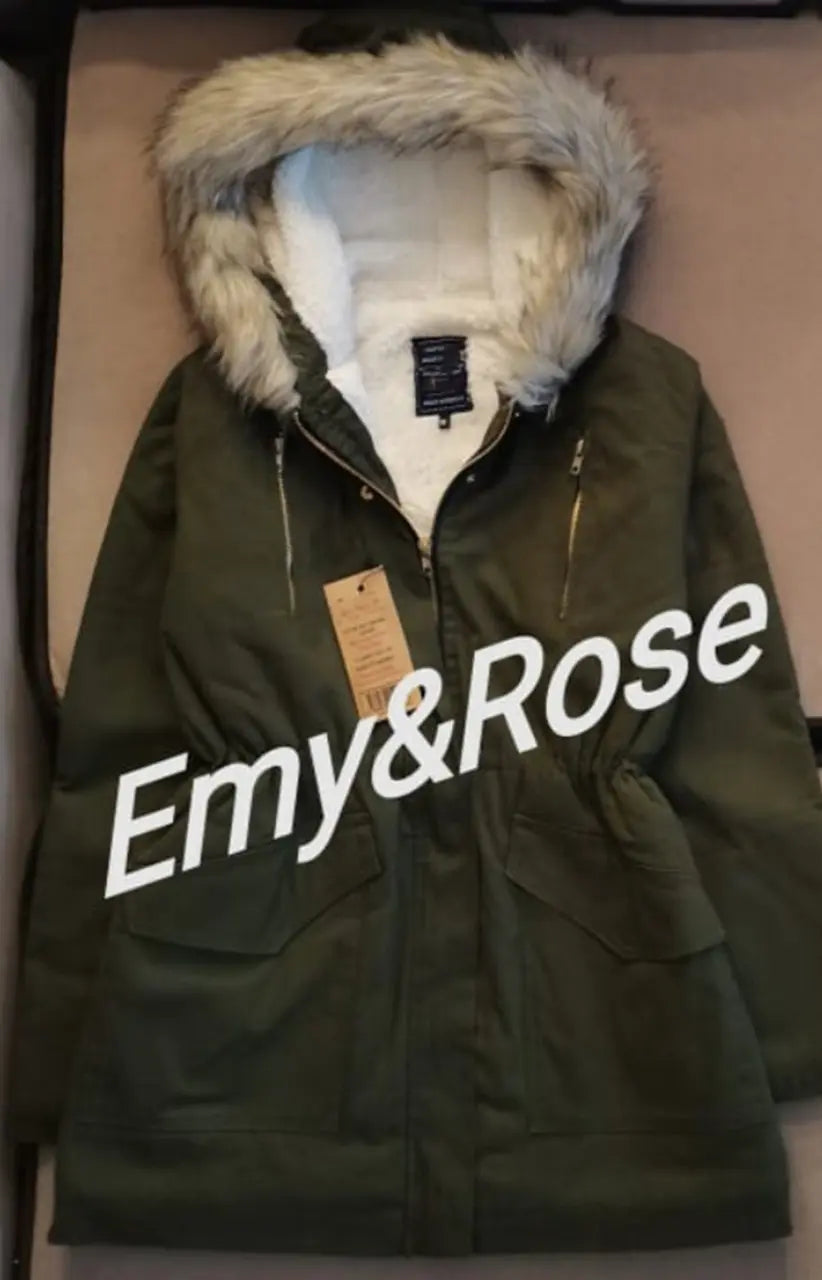 Gabardine Jacket Line with Fur - EMY & ROSE Boutique 