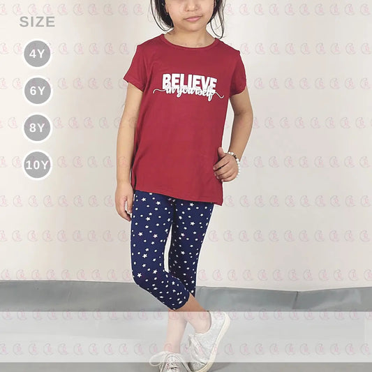 Girls Bermuda Pattern + T-Shirt - EMY & ROSE Boutique 