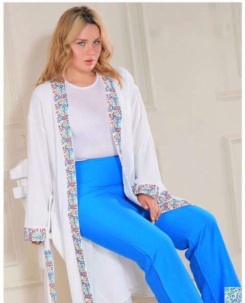 Cardigan Embroidered With Arabic Letters - EMY & ROSE Boutique