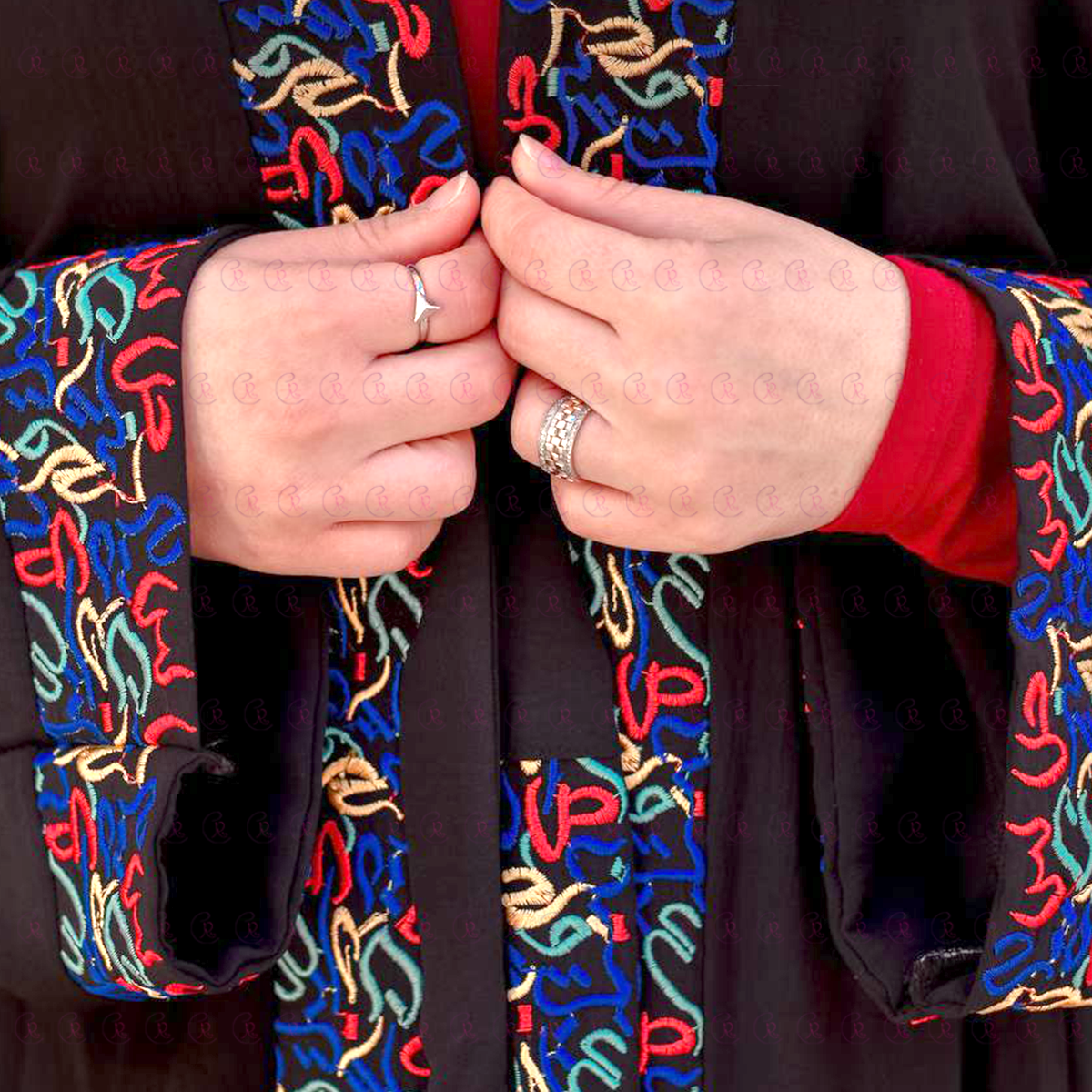 Cardigan Embroidered With Arabic Letters - EMY & ROSE Boutique